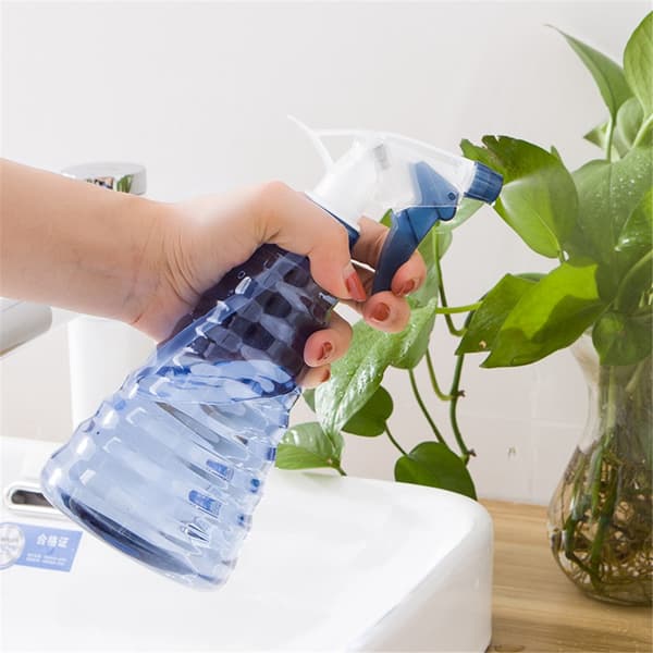 Blekspray Blå Flaska Klar Plast Handpress Trigger Trädgårdsflaskor (3-pack)