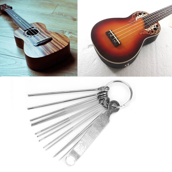 13-delars gitarrstall sadel mutter filset, Luthier verktygssats för akustisk elektrisk ukulele