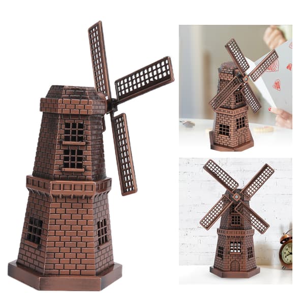 Vindmølleindretning Retro Stil Rød Bronze Mini Håndværkspynt til Bar Restaurant