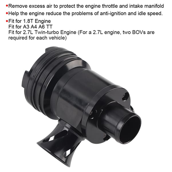 V-formet ventil udblæsnings trykaflastning BOV 1022 adapter passer til 1.8T motor