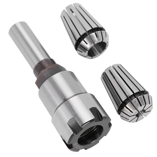 3 stk. spændepatron fræser 6,5/13 mm + 1/2\" skaft forlængerstang CNC drejebænkebor