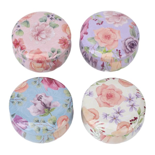 4 stk. elegante duftlys med tørrede blomster til hjemmet, soveværelset, langvarig duft, aromaterapi-lys, lyserød æske
