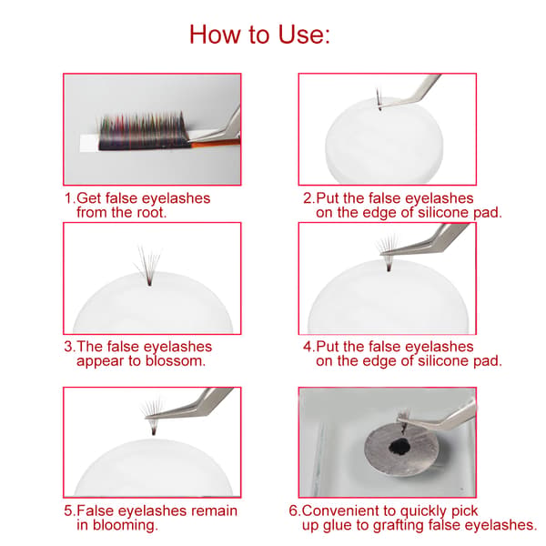 Silikone Eyelash Extension Adhesive Stand Holder Pallet Eyelash Pad Makeup Tool 3cm