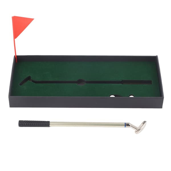 Mini skrivebordsgolf putteøvelsessæt med putter, bold, måtte og flag til hjemmekontoret