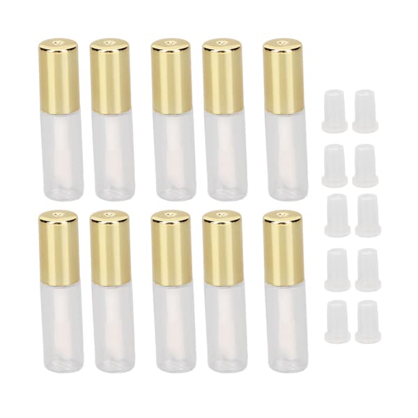 1,2 ml tomma läppglansrör Guld Transparent Förseglat Litet Läppglansrör Resedispenseringsrör för DIY Läppglans