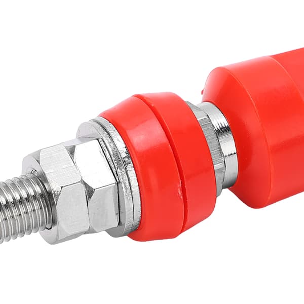 Terminalblok 4mm Messing Flad M8 100A Rødt Dæksel, Multifunktionel Jack-stik
