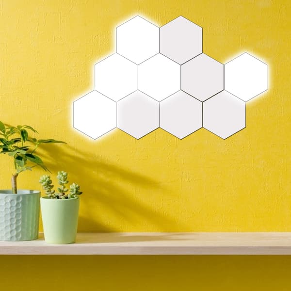 Hexagonal DIY Vägglampa Heminredning 100V-240V 5 Lampor Sovrum Vardagsrum