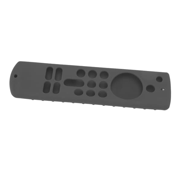 Halkfritt silikonfodral för Fire TV Stick 3:e generationens fjärrkontrollskydd med snodd, grå