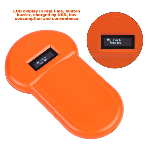 Bærbar 134,2Khz LCD ISO ID Chip Dyrelæser RFID Hundetransponder Kæledyrsscanner