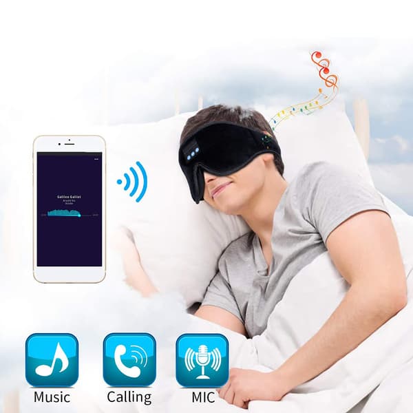 Musik Ögonmask Sömn Hörlurar 3D Bluetooth Trådlös Skuggande Sovande Flygresor Meditation