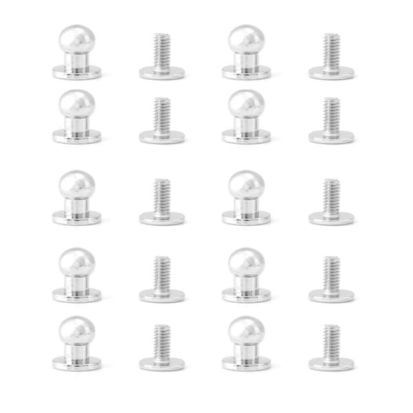 20 st runda solida kopparnitar knappar DIY lädertillbehör (8*6mm silver)
