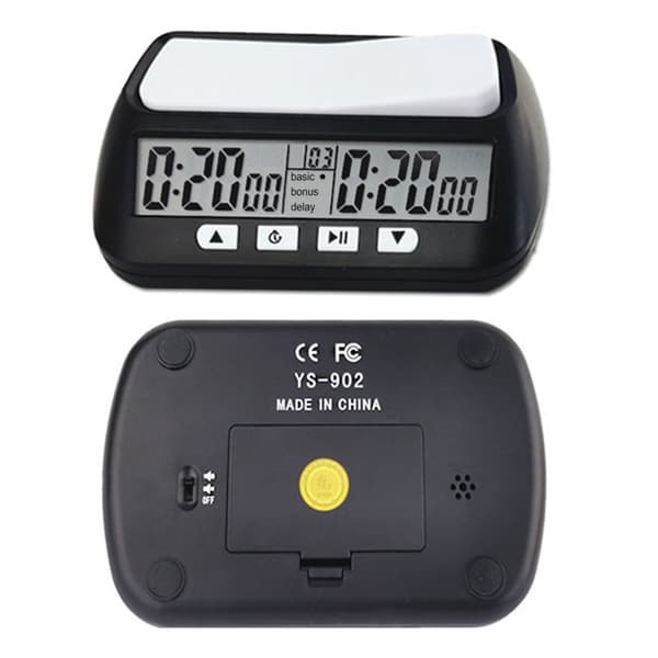 Schackklocka Digital schacktimer med ljudlarmsfunktion YS 902 Svart Engelsk version