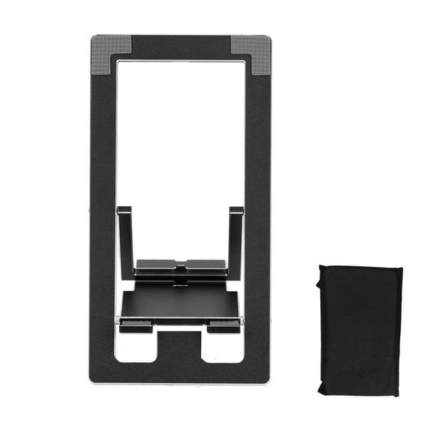 Justerbar skrivebords telefonholder foldbar aluminiumslegering tabletstativ sort til kontor