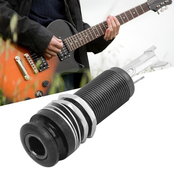 Endpin Jack med remlås til elektrisk guitar, sort, musikinstrumenttilbehør