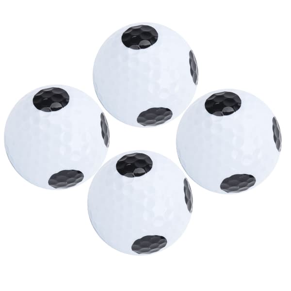 4-pack 2-lagers golfputtträningsbollar vita med svart prick