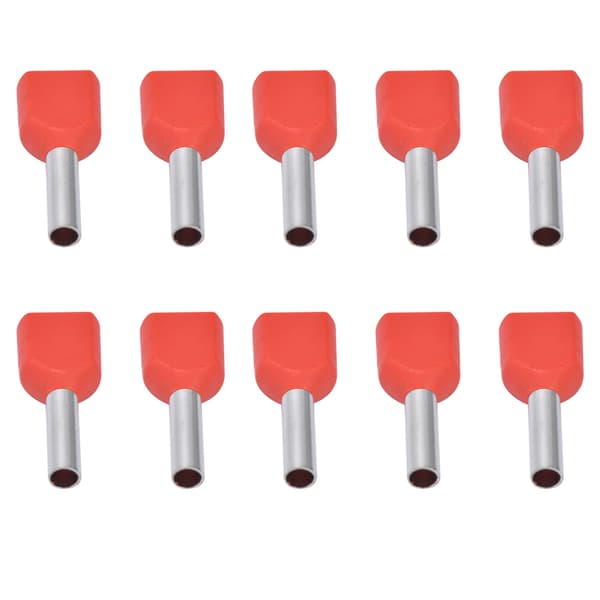 100 STK Kobberrør Isolerede Kabeltyller Krympeforbindelse PVC til 18AWG Ledning, TE1008