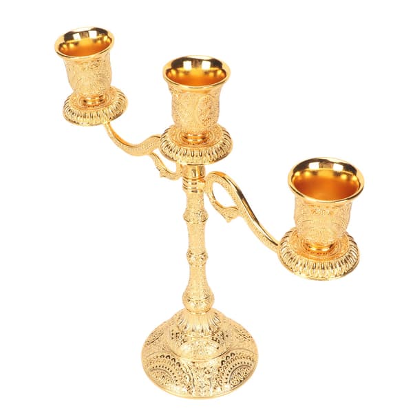 3-armad retro elegant ljusstake i legering för hem och restaurang
