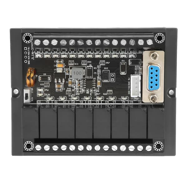 PLC FX1N-20MR industriell styrenhetskort, programmerbar relätidsmodul i kapsling