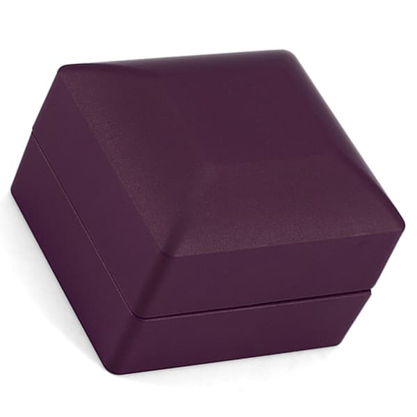 Lila LED-belyst ringförvaringslåda Smyckesdisplay Presentfodral