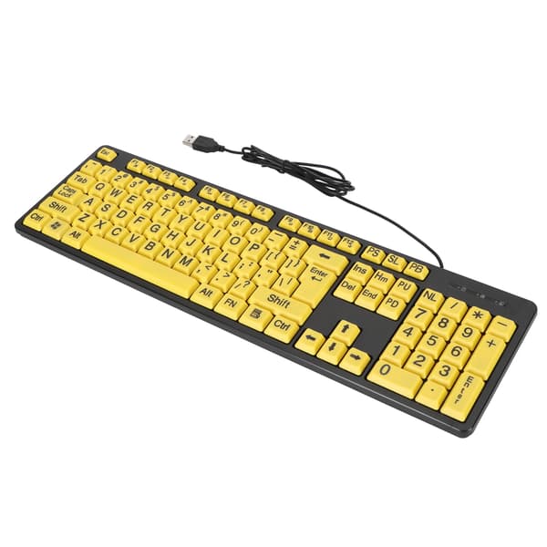 104-tasters stortryk USB-kablet computertastatur til studerende, seniorer, synshandicappede