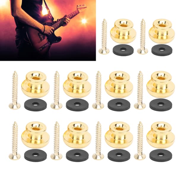 5-pak guitarrem-låse til bas-ukulele instrumenttilbehør, guld
