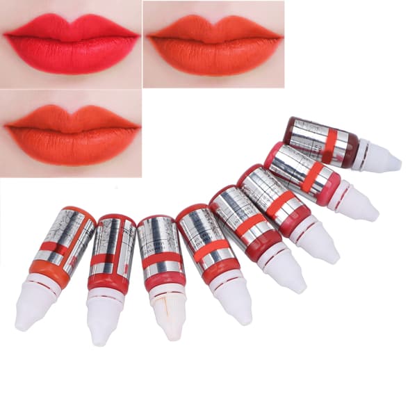 8 stk. Makeup Tattoo Blæk Semi Permanent Læbe Microblading Pigment Farve til Øvelseshud 120ml