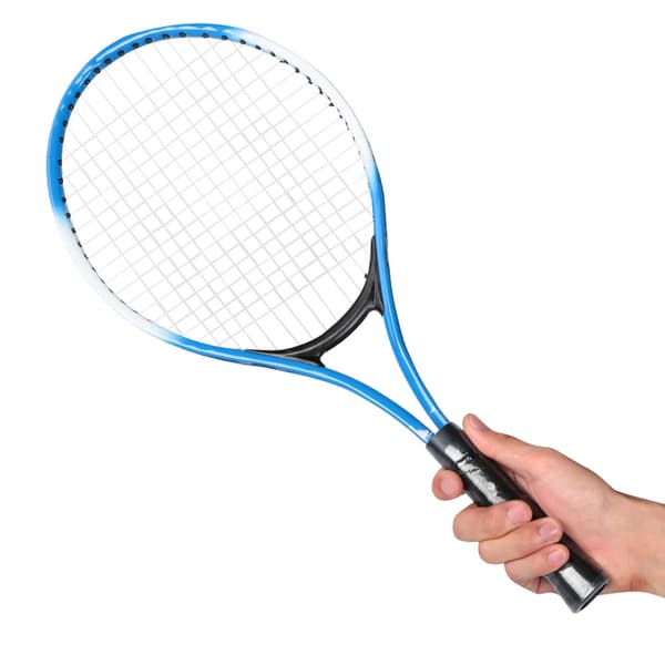 Ungdoms blå tennisracket i jernlegering til børn med træningsbold og mulepose
