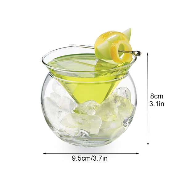 2-pack Martini-glas, 260 ml runda cocktailglas för fest