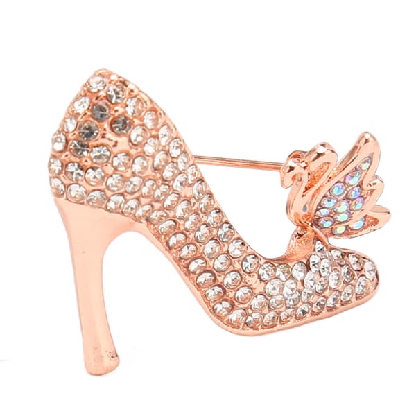Damer Vit Stilett Glittrande Kristall Brosch Pin Chic Trendiga Modesmycken