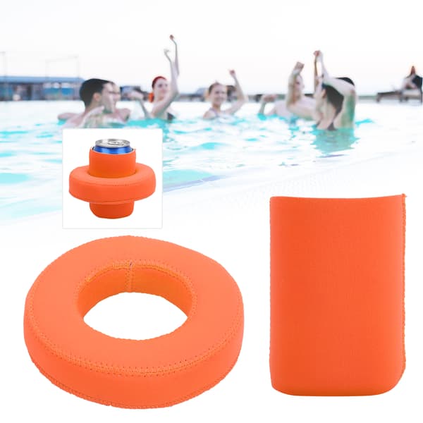 Neoprenburkskylare för pool, 330 ml flaskflytande orange dryckeshållare, 1 set simutrustning
