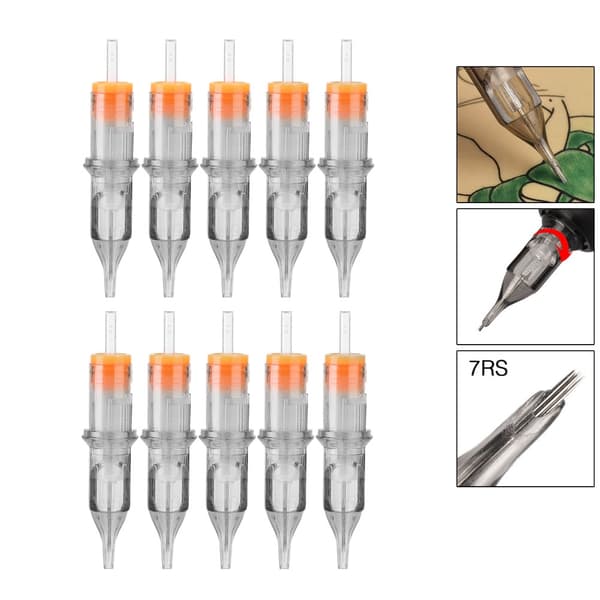 10 st engångs RS-seriens patronnålar ögonbrynstatuering microblading-nål (7RS)