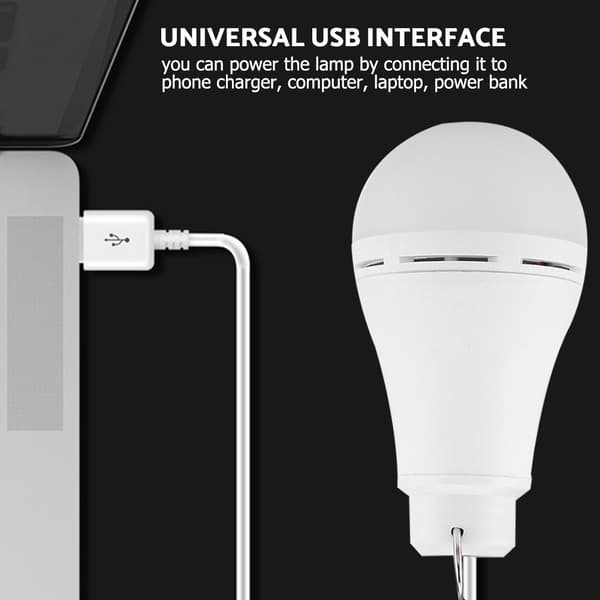 5V USB LED Nödlampa för Utomhuscamping Vandring Läsa 10W