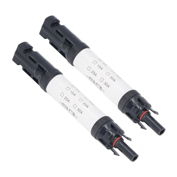 2-pak solcelle PV-stik IP68 UV-bestandig 1000V 15A inline sikring til solcellekabler