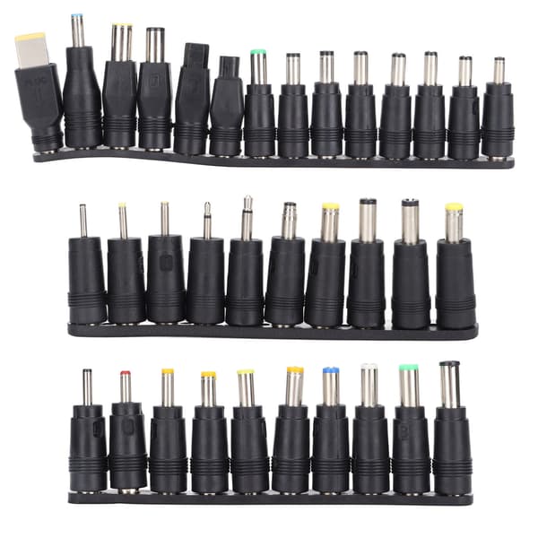 34-pak DC-strømstik 5,5 mm x 2,1 mm Universal bærbar opladerstikadapter Computertilbehør