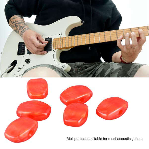 6 st plastgitarrhuvudknoppar röda bekväma greppstämmare för akustisk elgitarr