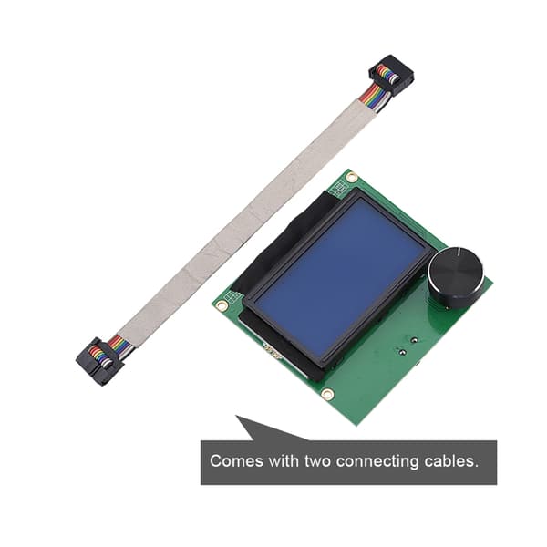 Reservedels LCD-displaypanel med 2 båndkabler kompatibel med Creality CR-10S 3D-printer