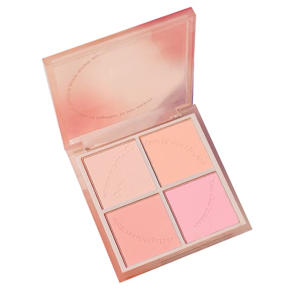 4 farver blushpalet bærbar mættet alsidig presset makeup blushpalet til kvinder