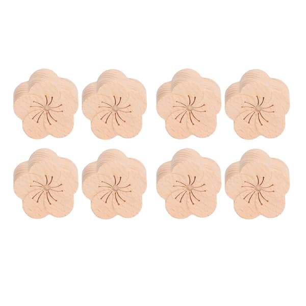 8 stk. æterisk olie bil diffuser blommeblomst form naturlig lille kompakt bøgetræ aroma bil diffuser