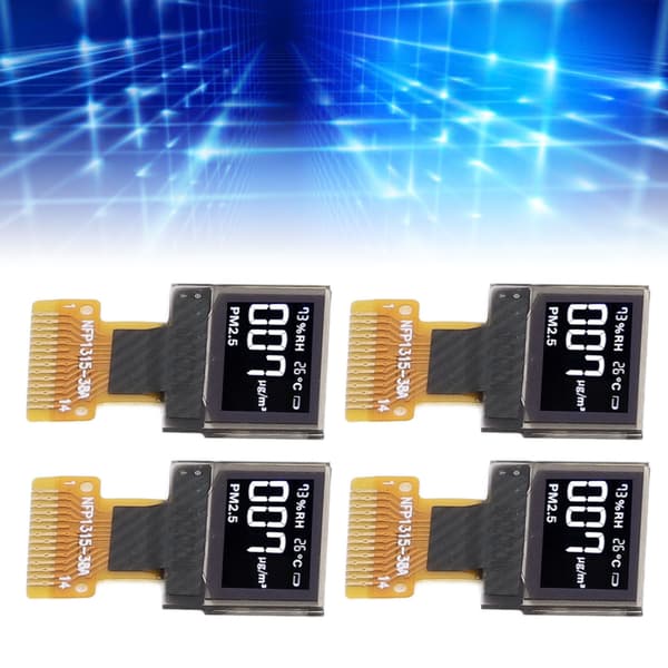 4 STK 0,49\" OLED Displaymodul I2C 64x32 14-benet Blå Skærm
