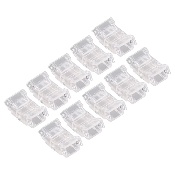 LED Strip Stik Sæt 2-ben Loddefri til 8mm COB LED Lys, 10-pak