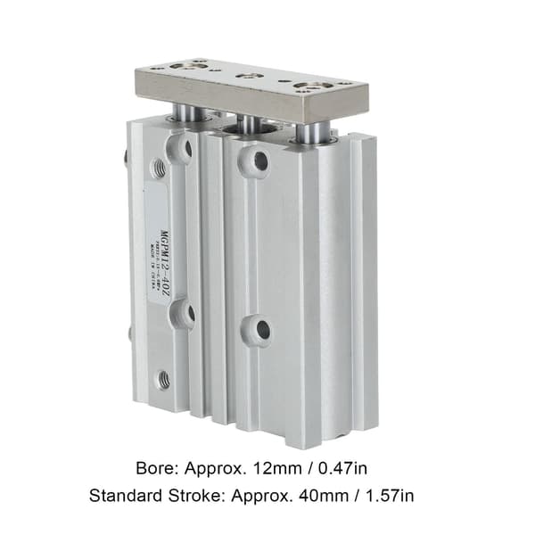 3-stangs pneumatisk cylinder SMC-stil dobbeltvirkende 12 mm boring 40 mm slaglængde styret