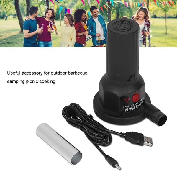 5V Bärbar BBQ-fläkt med USB-kabel för utomhusmatlagning