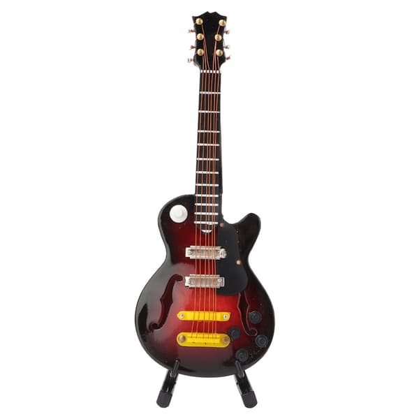 Miniatyr Tilia Hantverksgitarrform Elgitarr Instrumentmodell med Presentförpackning