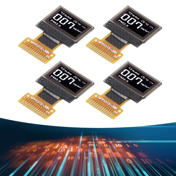4 STK 0,49\" OLED Displaymodul I2C 64x32 14-benet Blå Skærm