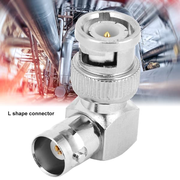 5 stk. messing BNC han-hun 90° L-formet koaksialadapter, RF-stik