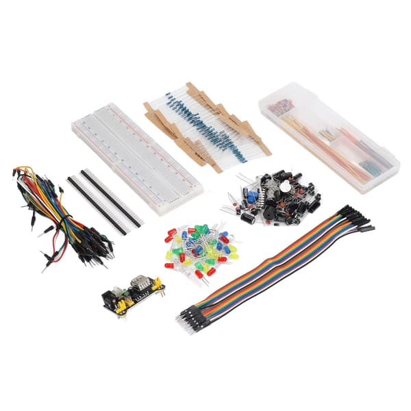 Startpakke med elektronikkomponenter med 830-punkts breadboard til R3-projekter