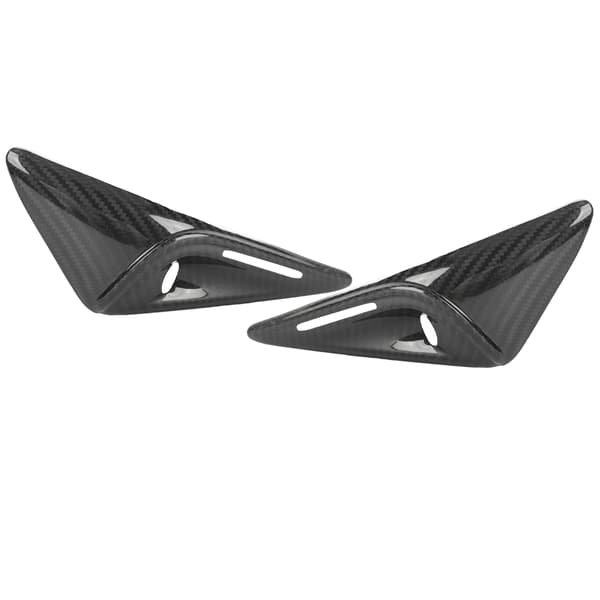 2 STK Side Mudguard Kamera Ventilationsdæksel Trim Kulfiber UV-resistent Erstatning til Tesla Model S 2023+ Blank