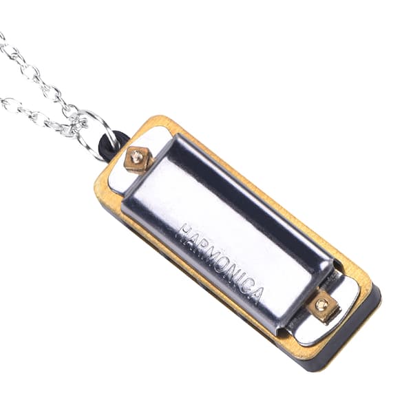 Silver Bärbar Mini Munspels Halsband Musikinstrument Leksak