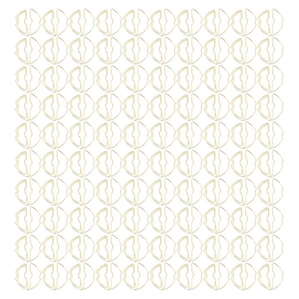 100 st läppformade gem, galvaniseringsprocess, gyllene metallgem, bärbara gem för filklassificering