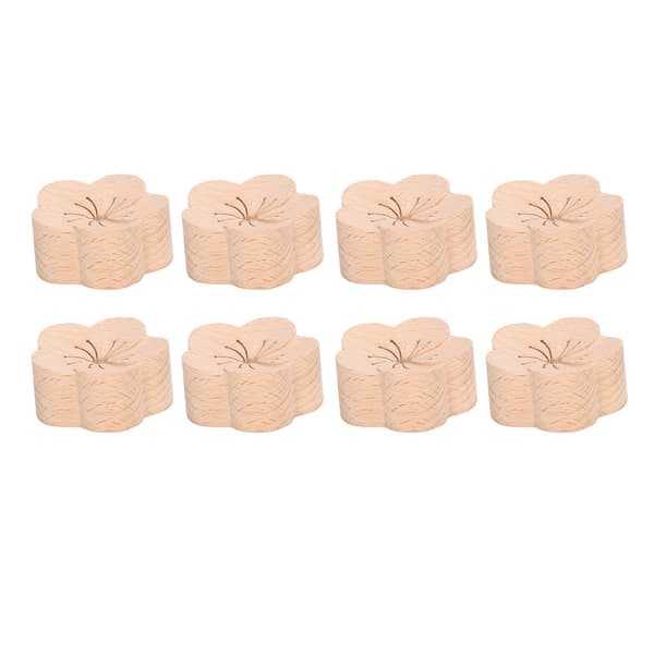 8 stk. æterisk olie bil diffuser blommeblomst form naturlig lille kompakt bøgetræ aroma bil diffuser